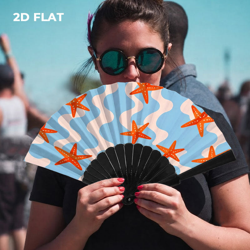 Single-Sided Folding Fan | Black Plastic Ribs - example print 4