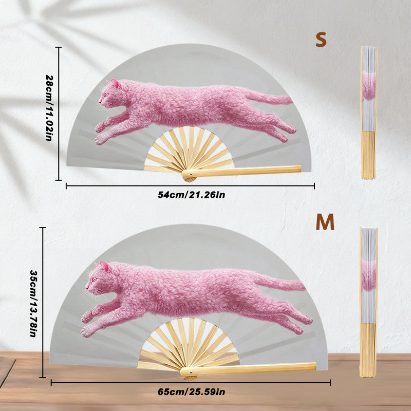 Large Folding Fan | Natural Bamboo Ribs - example print 4