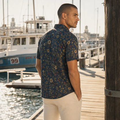 All-Over Print Men's Breathable Shirt|140GSM Slub Cotton - example print 3