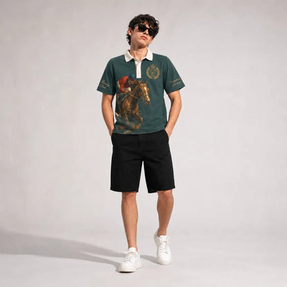 All-Over Print Men's Heavyweight Polyester Polo Shirt|210GSM - example print 2