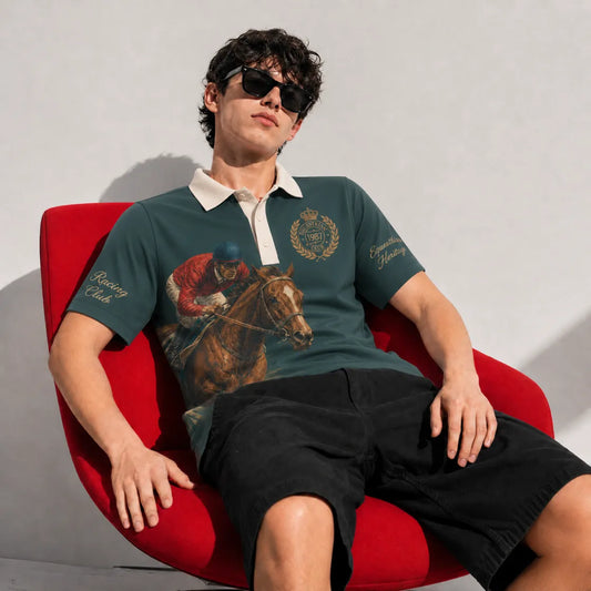 All-Over Print Men's Heavyweight Polyester Polo Shirt|210GSM - example print 1