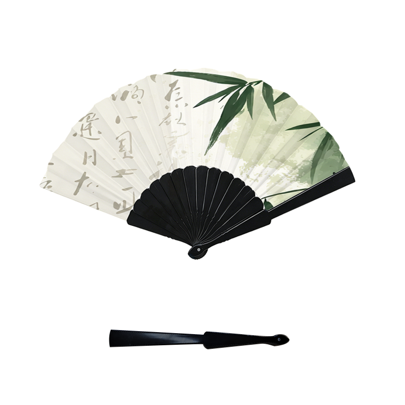 Single-Sided Folding Fan | Black Plastic Ribs - example print 2