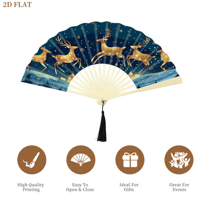 Folding Fan with Tassel | Natural-Finish Plastic Ribs - example print 2
