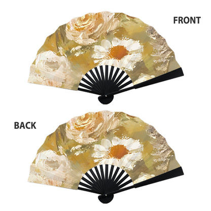 Double-Sided Folding Fan with Tassel | Black Ribs - example print 6