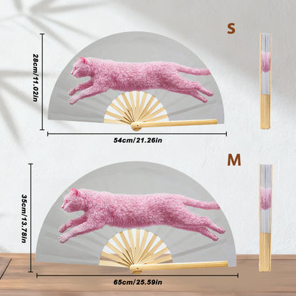 Large Folding Fan | Natural Bamboo Ribs - example print 4