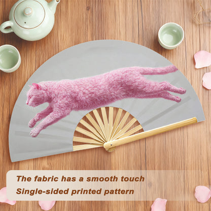 Large Folding Fan | Natural Bamboo Ribs - example print 2