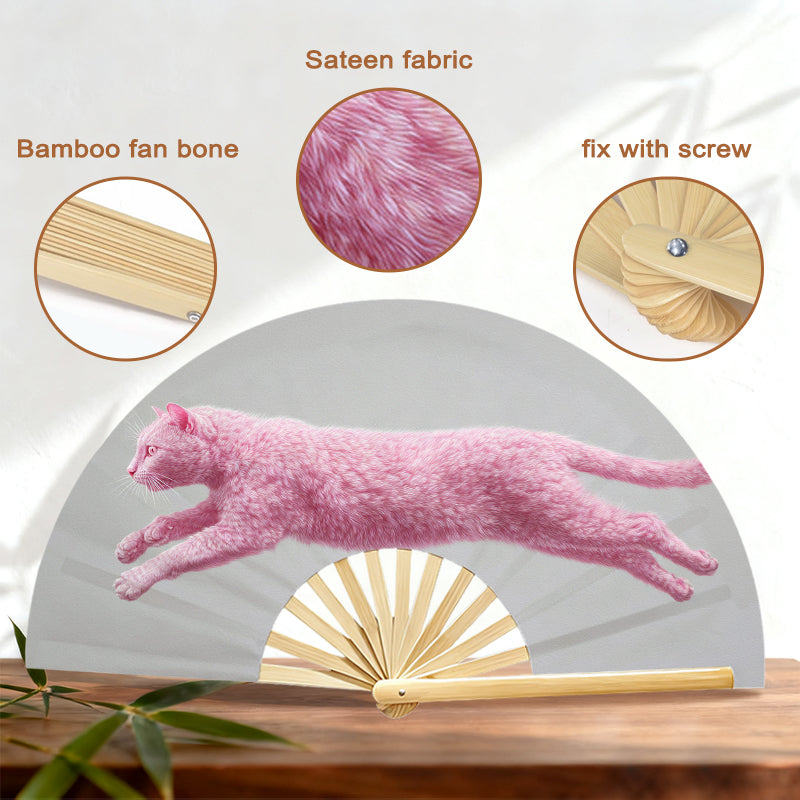 Large Folding Fan | Natural Bamboo Ribs - example print 3