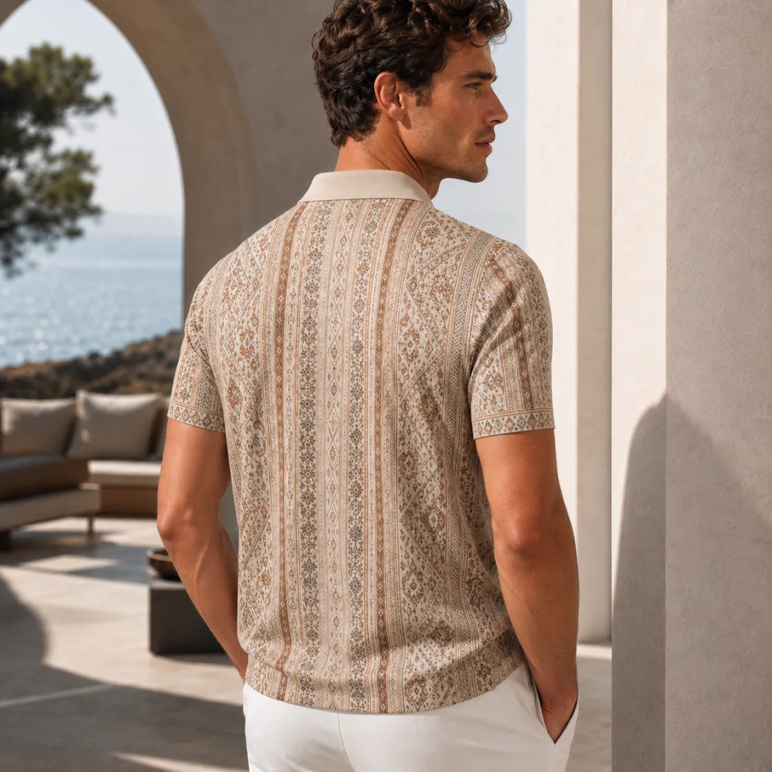 All-Over Print Men's Polo Collar Jersey - example print 3
