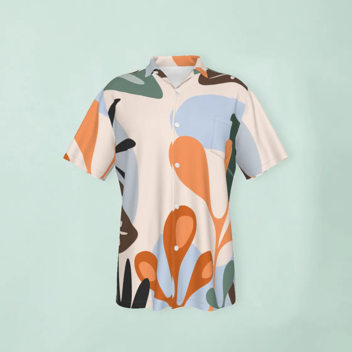 All-Over Print Men's Hawaiian Shirt With Pocket - example print 1