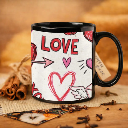 11 oz Black Ceramic Mug - example print 2