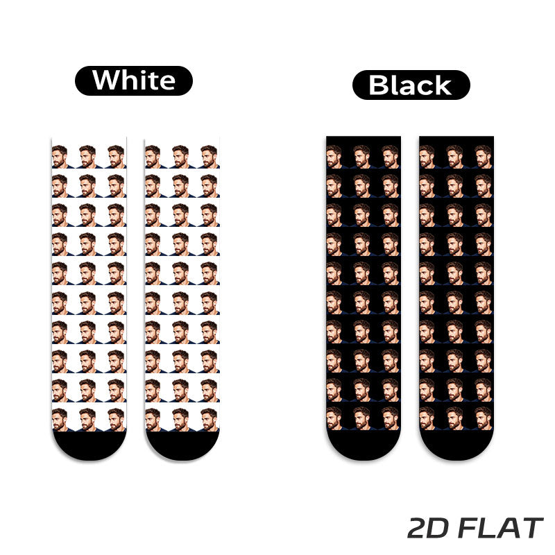 Men's Portrait-Print Socks | Black & White — product view