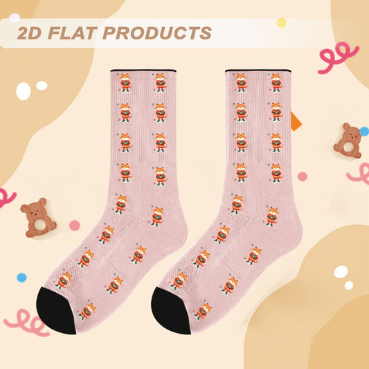Women's Portrait-Print Polyester Socks — product view