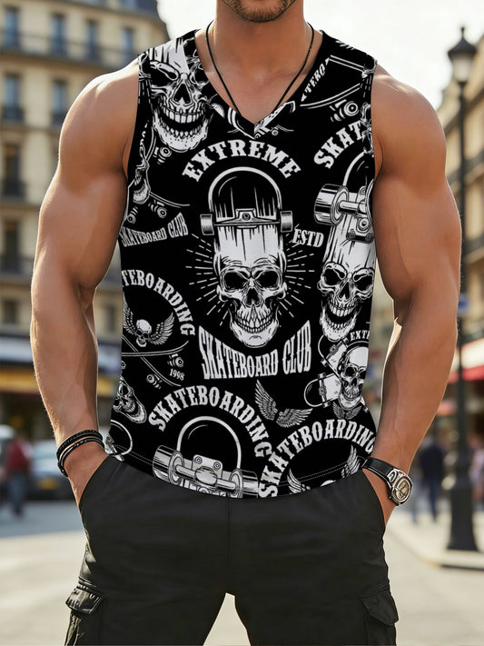 Men's All-Over Print Mesh V-Neck Tank Top | 140 GSM — product view
