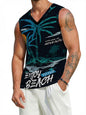 Men's Plus-Size All-Over Print Mesh V-Neck Tank Top | 140 GSM — product view