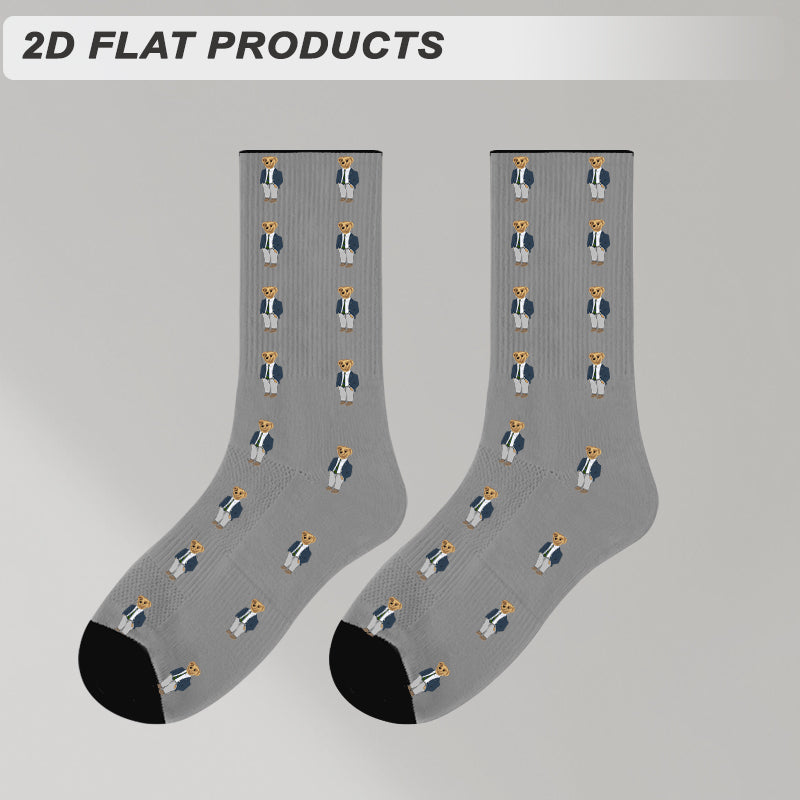 Men's Portrait-Print Polyester Socks | Multiple Colours — product view