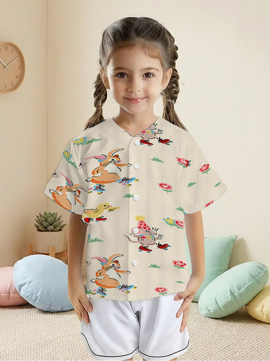 Girls' All-Over Print Baseball Jersey | 140 GSM — product view