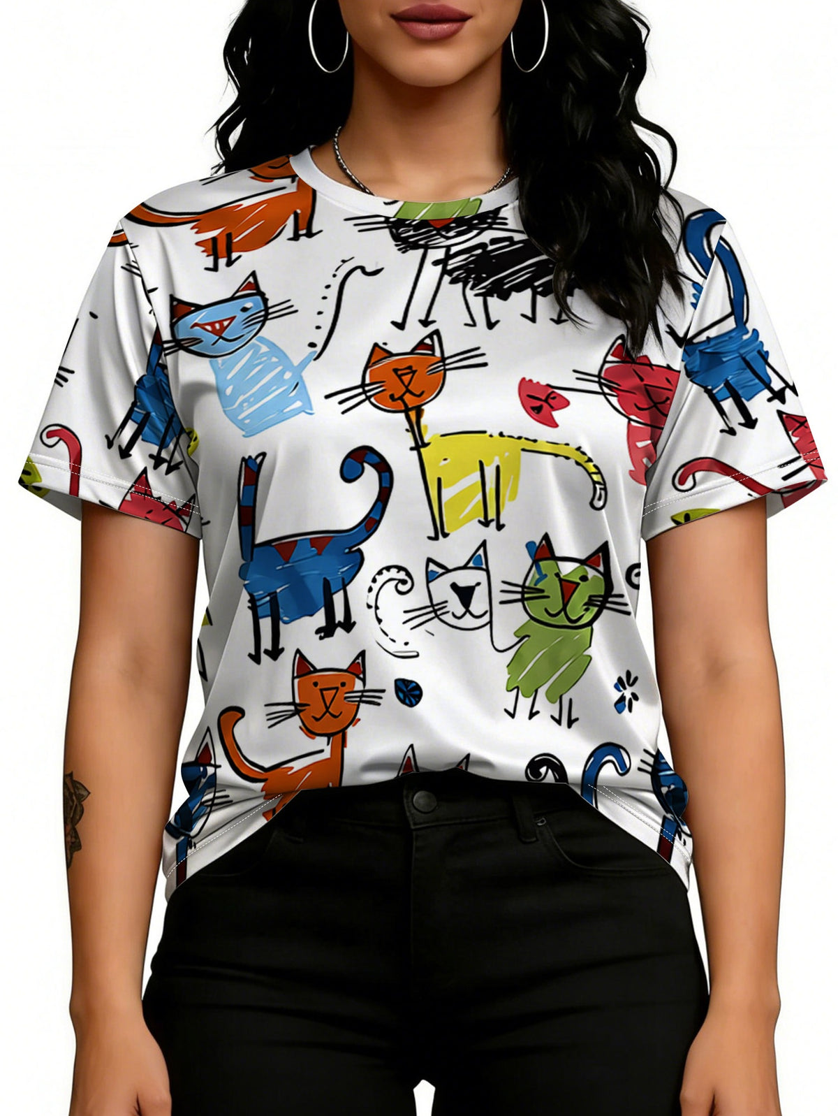 Women's Plus-Size All-Over Print Jersey T-Shirt | 180 GSM — product view