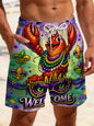 Men's Plus-Size All-Over Print Stretch Beach Shorts — product view