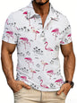 Men's Plus-Size All-Over Print Button Polo Shirt — product view