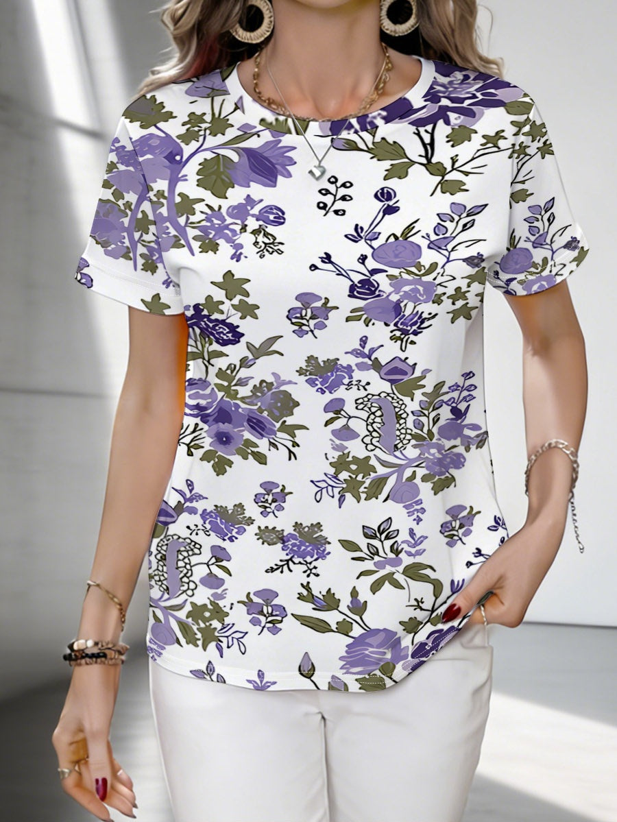 Women's All-Over Print Crew-Neck Jersey T-Shirt | 180 GSM — product view
