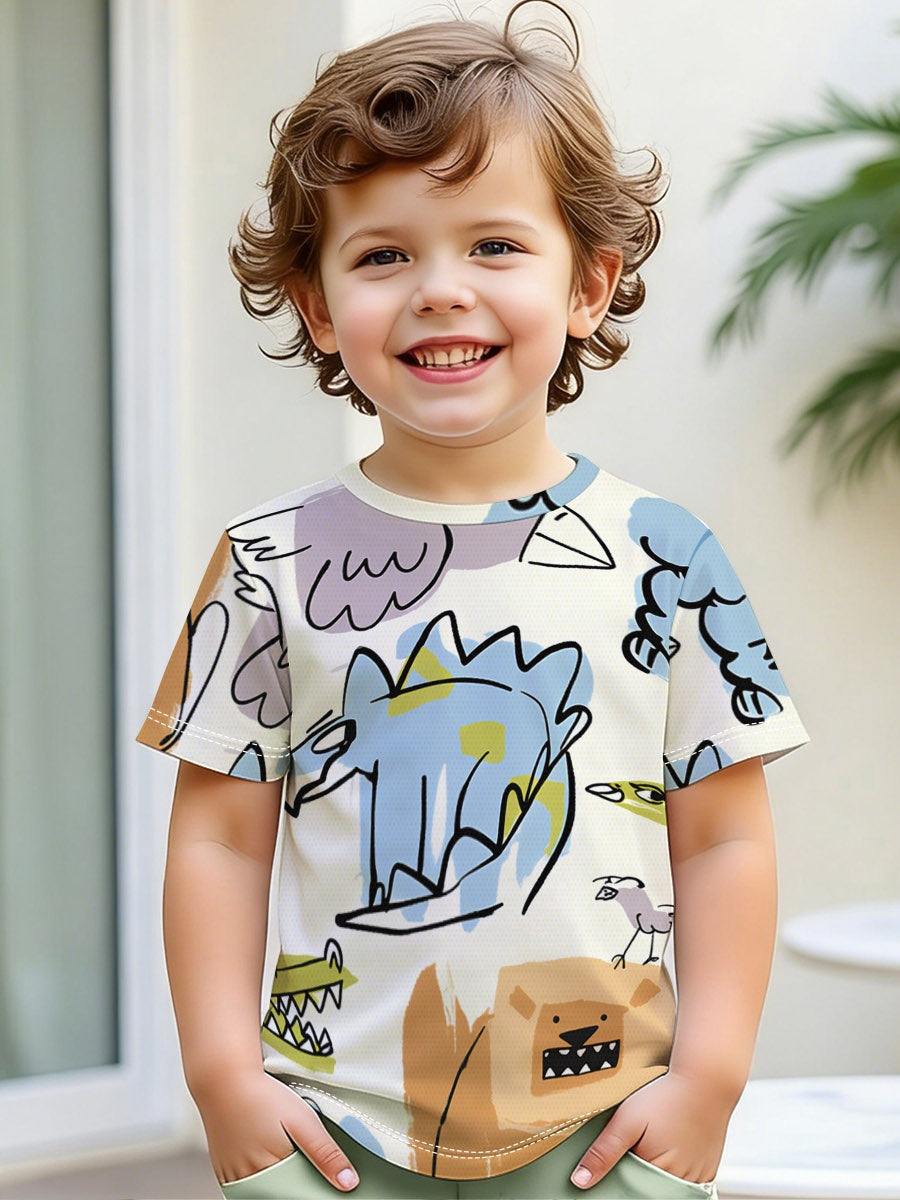Boys' All-Over Print Mesh Crew-Neck T-Shirt | 150 GSM — product view