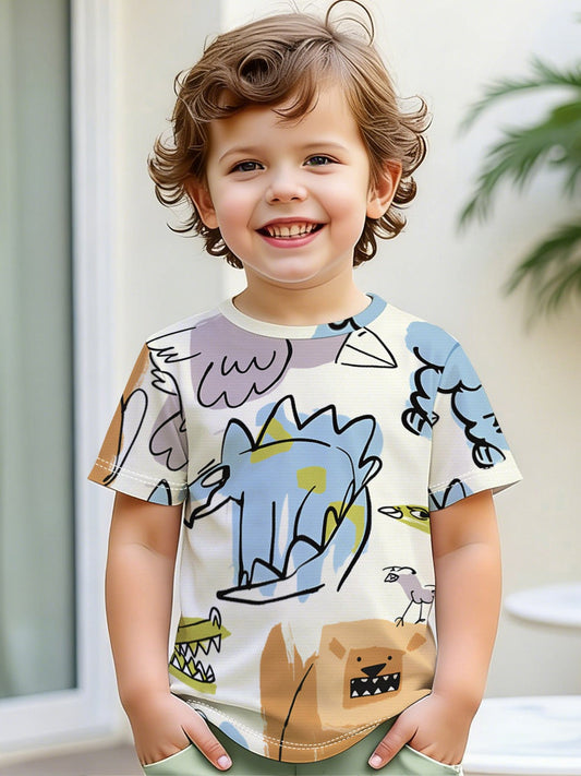 Boys' All-Over Print Mesh Crew-Neck T-Shirt | 150 GSM — product view