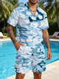 Men's All-Over Print Stretch Shirt & Shorts Set | 120 GSM — product view