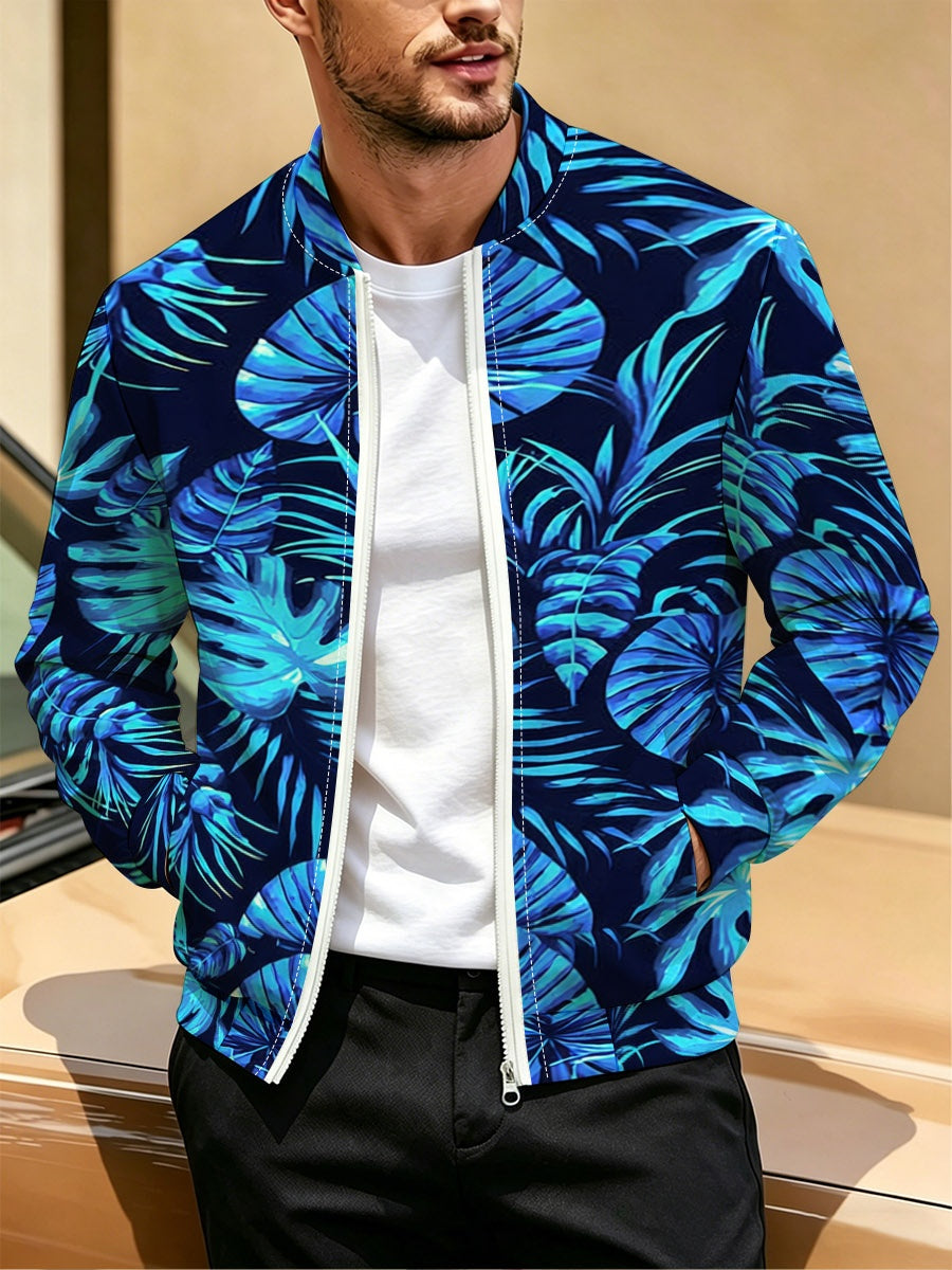 Men's All-Over Print Zip Baseball Jacket | 200 GSM — product view