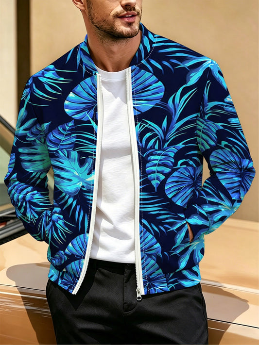 Men's All-Over Print Zip Baseball Jacket | 200 GSM — product view