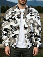 Men's All-Over Print Button Baseball Jacket | 200 GSM — product view