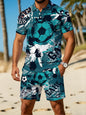 Men's All-Over Print Button Polo & Beach Shorts Set — product view