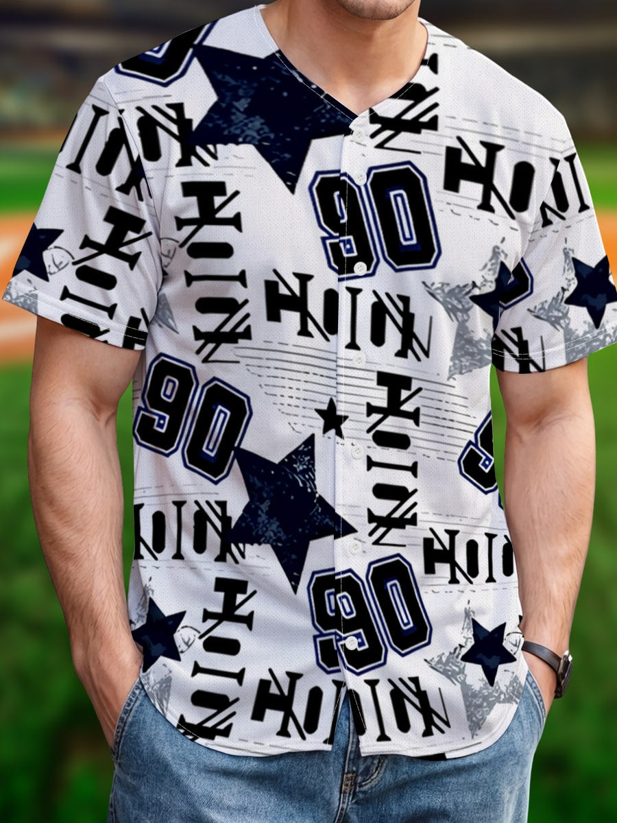 Men's Plus-Size All-Over Print Mesh Baseball Jersey | 140 GSM — product view