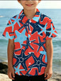 Boys' All-Over Print Cuban-Collar Shirt | 120 GSM — product view