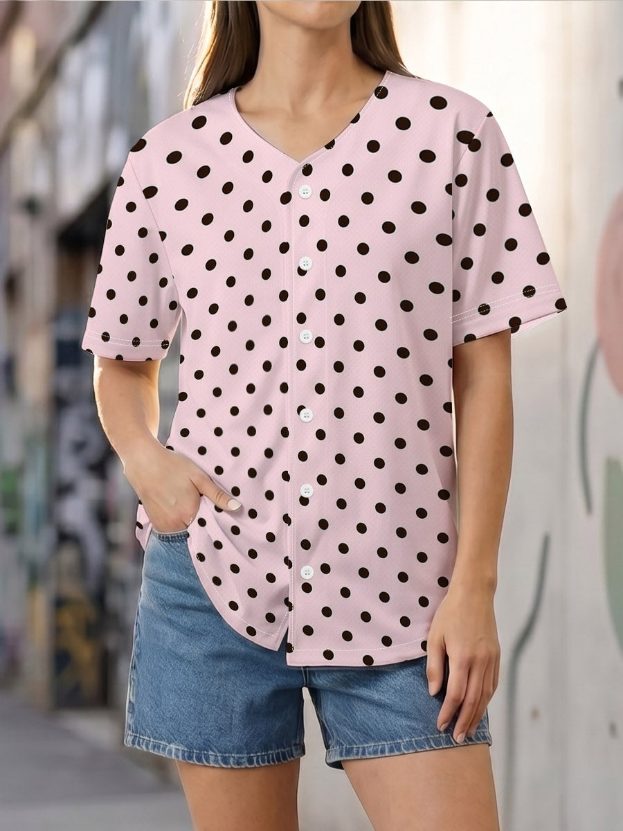 Women's All-Over Print Mesh Baseball Jersey | 140 GSM — product view