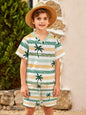 Boys' All-Over Print V-Neck T-Shirt & Shorts Set | 180 GSM — product view