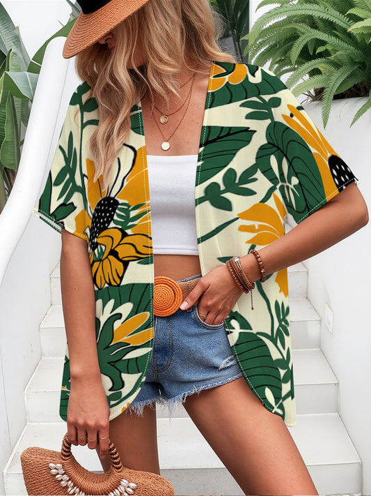 Women's All-Over Print Open-Front Cardigan — product view
