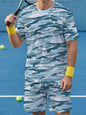 Men's Plus-Size All-Over Print Crew-Neck T-Shirt & Shorts Set — product view