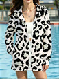 Women's All-Over Print Longline Zip Hoodie — product view