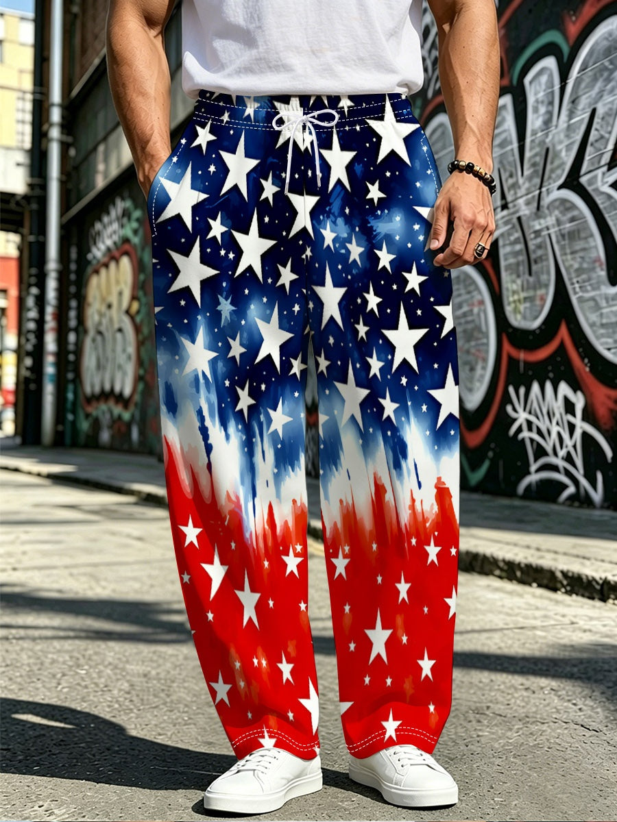 Men's All-Over Print Stretch Lantern Trousers | 120 GSM — product view