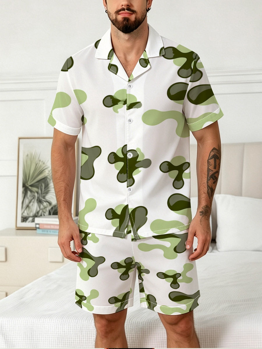 Men's All-Over Print Short-Sleeve Pyjama Set — product view