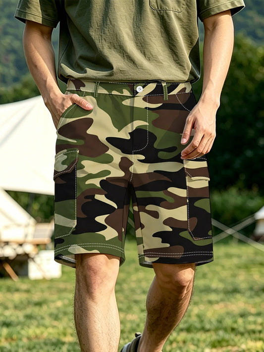 Men's All-Over Print Twill Cargo Shorts | 190 GSM — product view