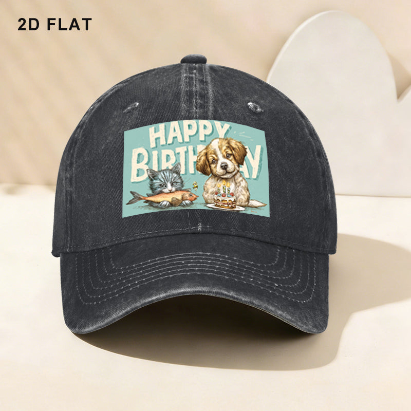 Custom Washed Denim Cap — product view