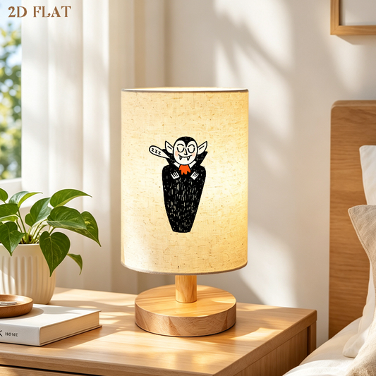 USB Fabric-Shade Table Lamp | Spot Print — product view