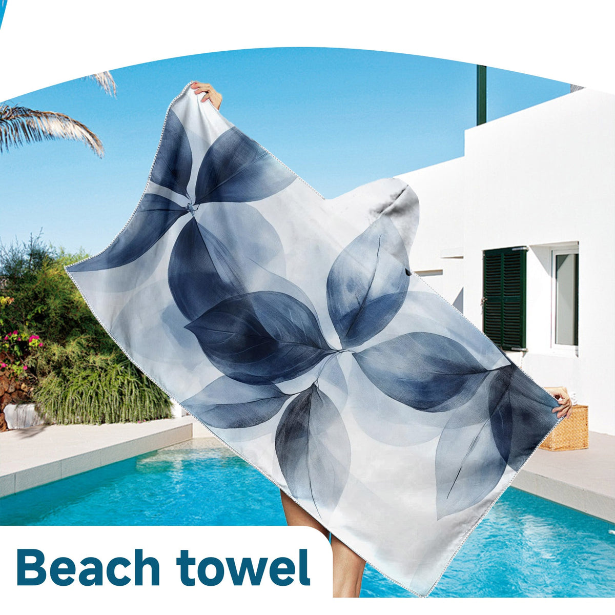 Printed Hooded Beach Towel — product view