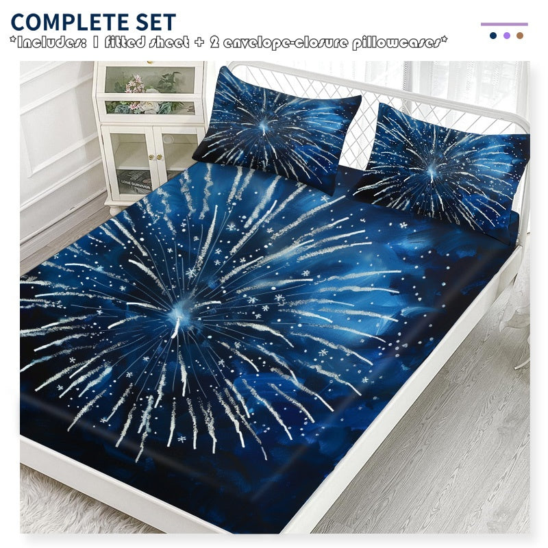 Three-Piece Printed Fitted Sheet Set | 90 GSM — product view