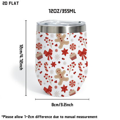 12 oz Stemless Insulated Cup | Metal Rim - product view 2