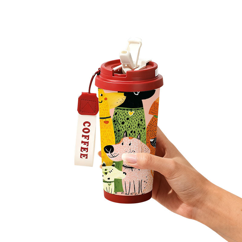 18 oz Insulated Coffee Cup | Coloured Lid - product view 1