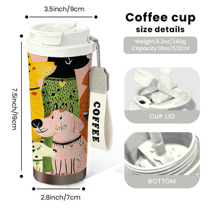 18 oz Insulated Coffee Cup | Coloured Lid - product view 2
