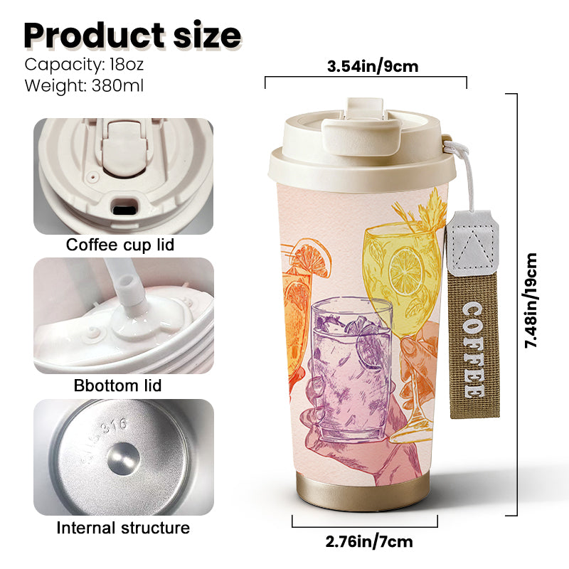 18 oz Insulated Coffee Cup | Metallic Trim - product view 2