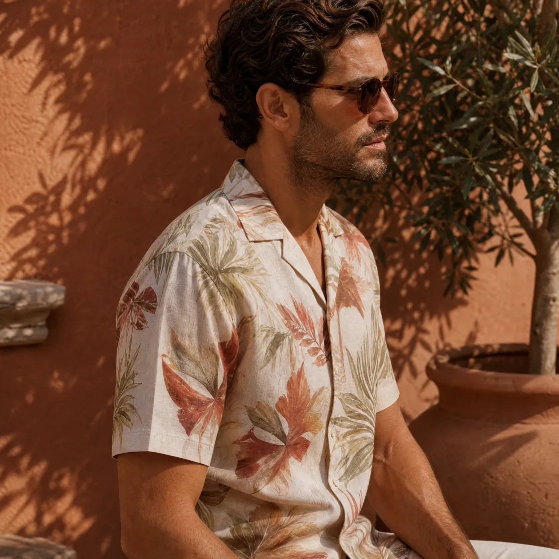 All-Over Print Men's Hawaiian Shirt With Button Closure - example print 3